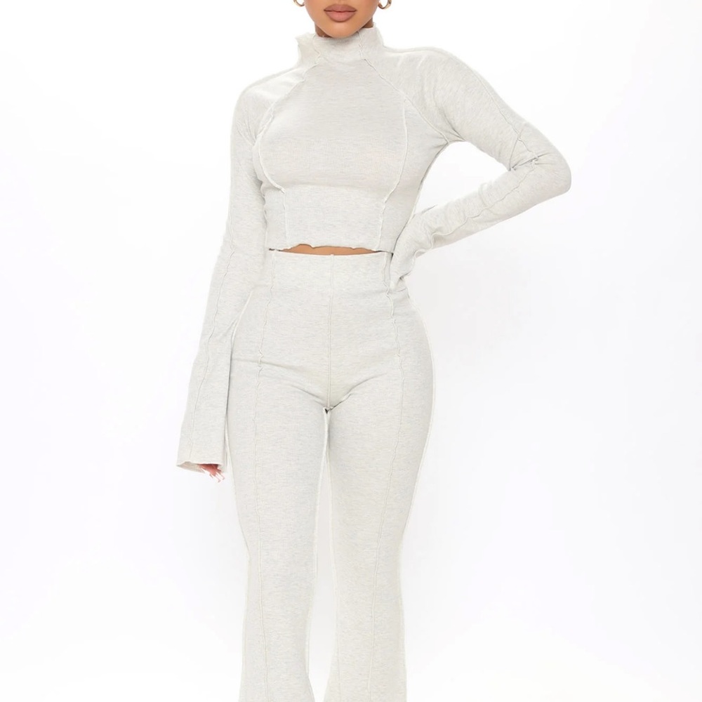 FASHION NOVA Heather Grey Matching Set